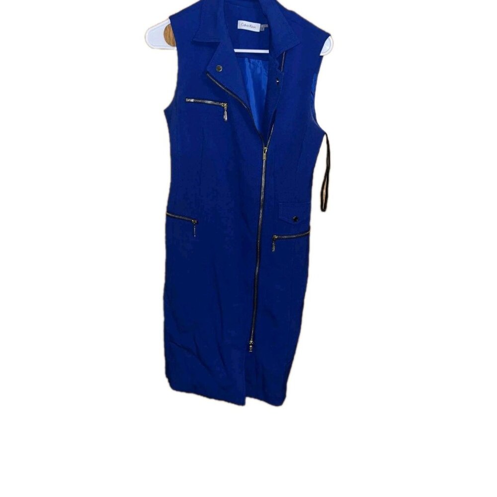 Calvin Klein Womens Sleeveless Blue Color Dress‎ Size 4 NWOT Party Dress